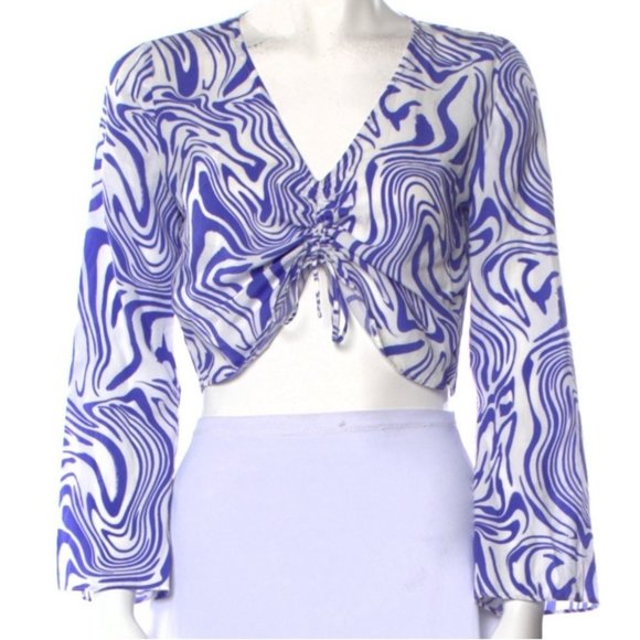 Paloma Wool Tops - NWOT Paloma Wool Printed Plunge Neckline  Crop Top
